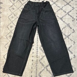 Boys Black Jeans Size 8 Regular Loose Fitting Adjustable Waist